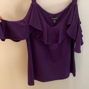 Purple top off shoulder sleeves